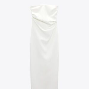 White Midi Strapless Dress
